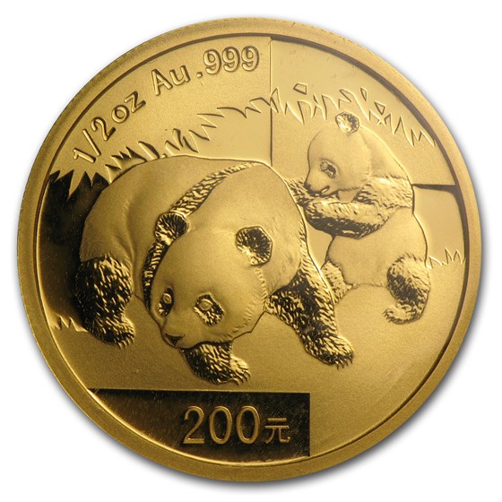 2008 China 1/2 oz Gold Panda BU (Sealed) 2008 China 1/2 oz Gold Panda BU (Sealed)